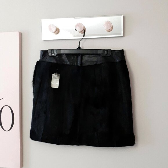 NWT Danier black fur leather mini skirt, 10 - Picture 5 of 10